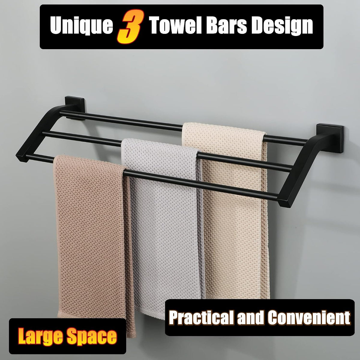 Double Towel Bar,24" Double Towel Racks for Bathroom,Polished Chrome