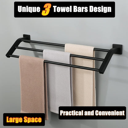 Double Towel Bar,24" Double Towel Racks for Bathroom,Polished Chrome