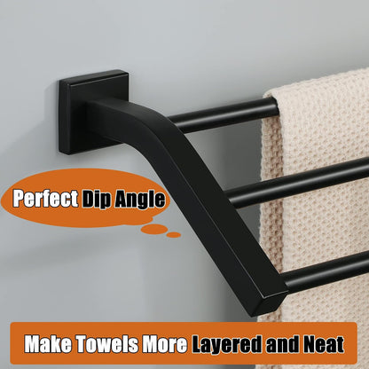Double Towel Bar,24" Double Towel Racks for Bathroom,Polished Chrome