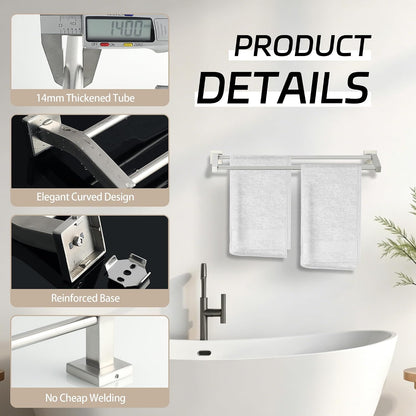 Double Towel Bar,24" Double Towel Racks for Bathroom,Polished Chrome