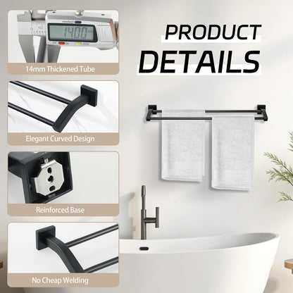 Double Towel Bar,24" Double Towel Racks for Bathroom,Polished Chrome