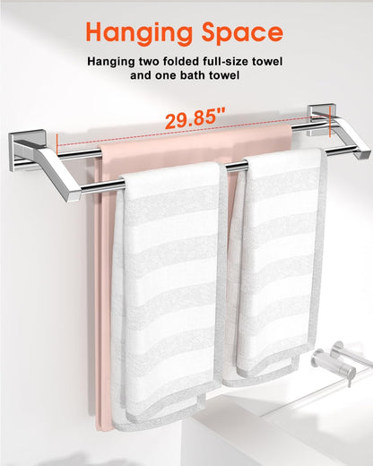 Double Towel Bar,24" Double Towel Racks for Bathroom,Polished Chrome