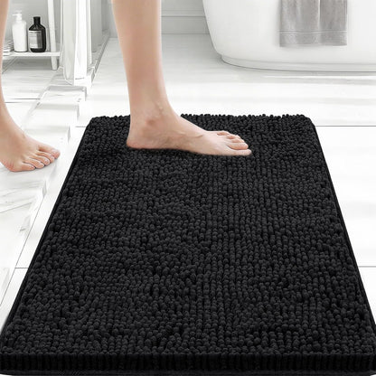 Small Bath Rug Mat,24x17 Chenille High Absorbent Latte Bathroom Mats | Non Slip with Rubber Backing Bathroom Rugs Machine Washable;Extra Soft Bath Rug ;High Absorbent And Quick Dry Microfiber mat