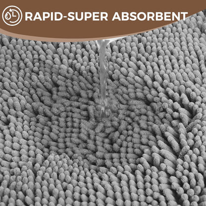 Small Bath Rug Mat,24x17 Chenille High Absorbent Latte Bathroom Mats | Non Slip with Rubber Backing Bathroom Rugs Machine Washable;Extra Soft Bath Rug ;High Absorbent And Quick Dry Microfiber mat