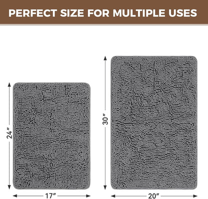 Small Bath Rug Mat,24x17 Chenille High Absorbent Latte Bathroom Mats | Non Slip with Rubber Backing Bathroom Rugs Machine Washable;Extra Soft Bath Rug ;High Absorbent And Quick Dry Microfiber mat