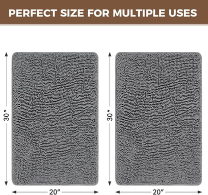 Small Bath Rug Mat,24x17 Chenille High Absorbent Latte Bathroom Mats | Non Slip with Rubber Backing Bathroom Rugs Machine Washable;Extra Soft Bath Rug ;High Absorbent And Quick Dry Microfiber mat