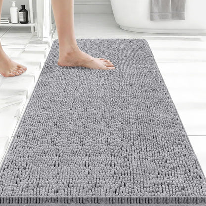 Small Bath Rug Mat,24x17 Chenille High Absorbent Latte Bathroom Mats | Non Slip with Rubber Backing Bathroom Rugs Machine Washable;Extra Soft Bath Rug ;High Absorbent And Quick Dry Microfiber mat