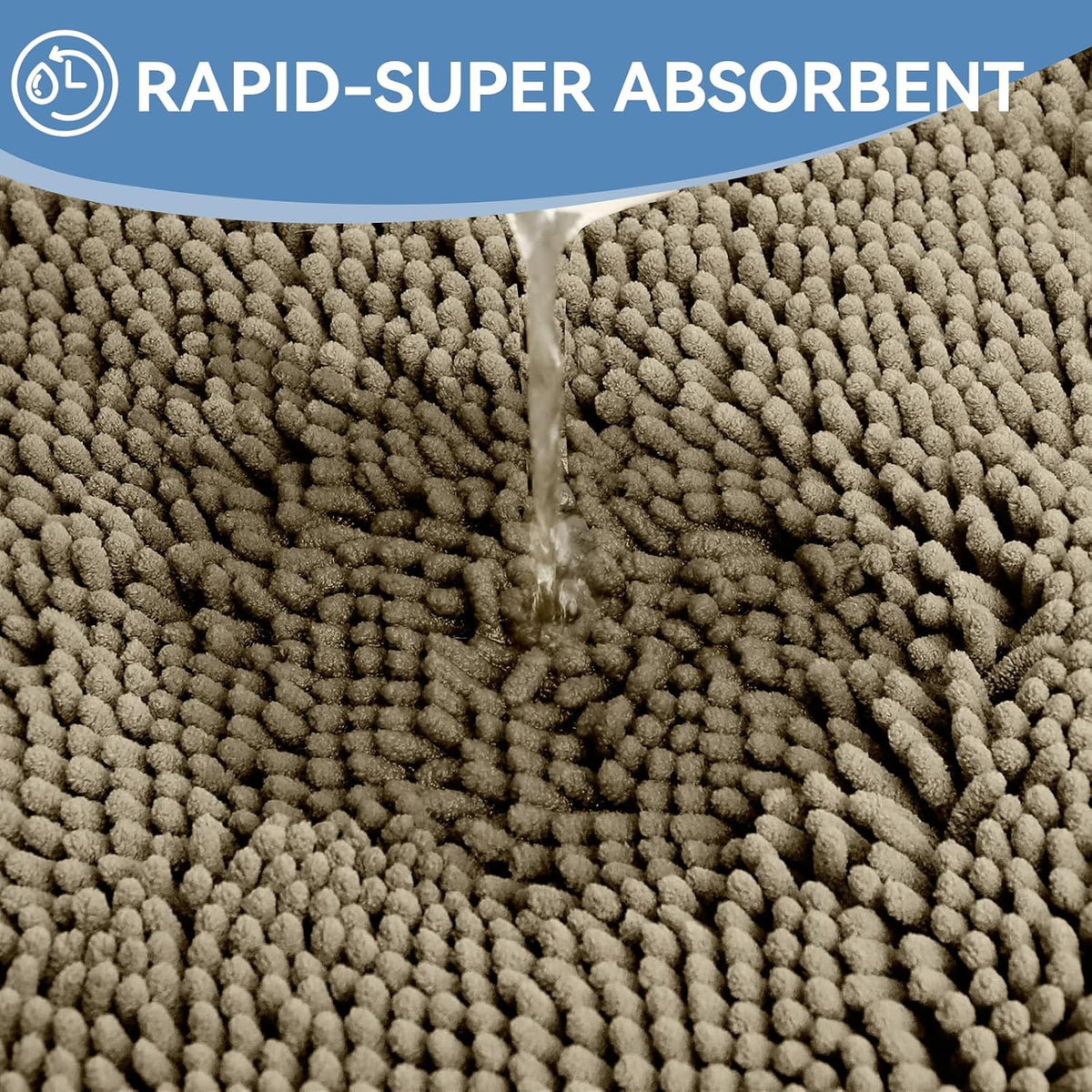 Small Bath Rug Mat,24x17 Chenille High Absorbent Latte Bathroom Mats | Non Slip with Rubber Backing Bathroom Rugs Machine Washable;Extra Soft Bath Rug ;High Absorbent And Quick Dry Microfiber mat