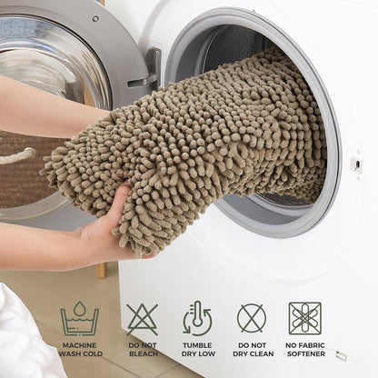 Small Bath Rug Mat,24x17 Chenille High Absorbent Latte Bathroom Mats | Non Slip with Rubber Backing Bathroom Rugs Machine Washable;Extra Soft Bath Rug ;High Absorbent And Quick Dry Microfiber mat