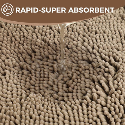 Small Bath Rug Mat,24x17 Chenille High Absorbent Latte Bathroom Mats | Non Slip with Rubber Backing Bathroom Rugs Machine Washable;Extra Soft Bath Rug ;High Absorbent And Quick Dry Microfiber mat