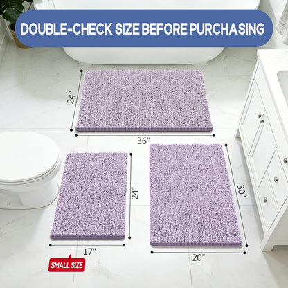 Small Bath Rug Mat,24x17 Chenille High Absorbent Latte Bathroom Mats | Non Slip with Rubber Backing Bathroom Rugs Machine Washable;Extra Soft Bath Rug ;High Absorbent And Quick Dry Microfiber mat