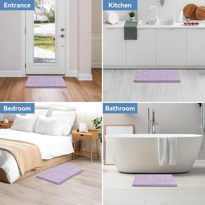 Small Bath Rug Mat,24x17 Chenille High Absorbent Latte Bathroom Mats | Non Slip with Rubber Backing Bathroom Rugs Machine Washable;Extra Soft Bath Rug ;High Absorbent And Quick Dry Microfiber mat
