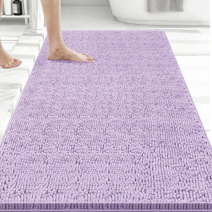 Small Bath Rug Mat,24x17 Chenille High Absorbent Latte Bathroom Mats | Non Slip with Rubber Backing Bathroom Rugs Machine Washable;Extra Soft Bath Rug ;High Absorbent And Quick Dry Microfiber mat