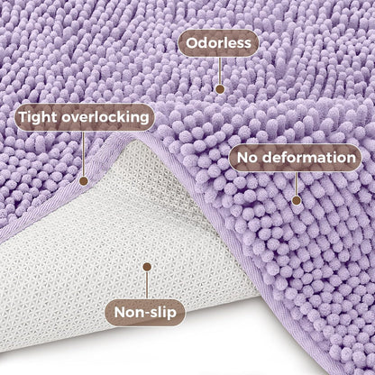 Small Bath Rug Mat,24x17 Chenille High Absorbent Latte Bathroom Mats | Non Slip with Rubber Backing Bathroom Rugs Machine Washable;Extra Soft Bath Rug ;High Absorbent And Quick Dry Microfiber mat