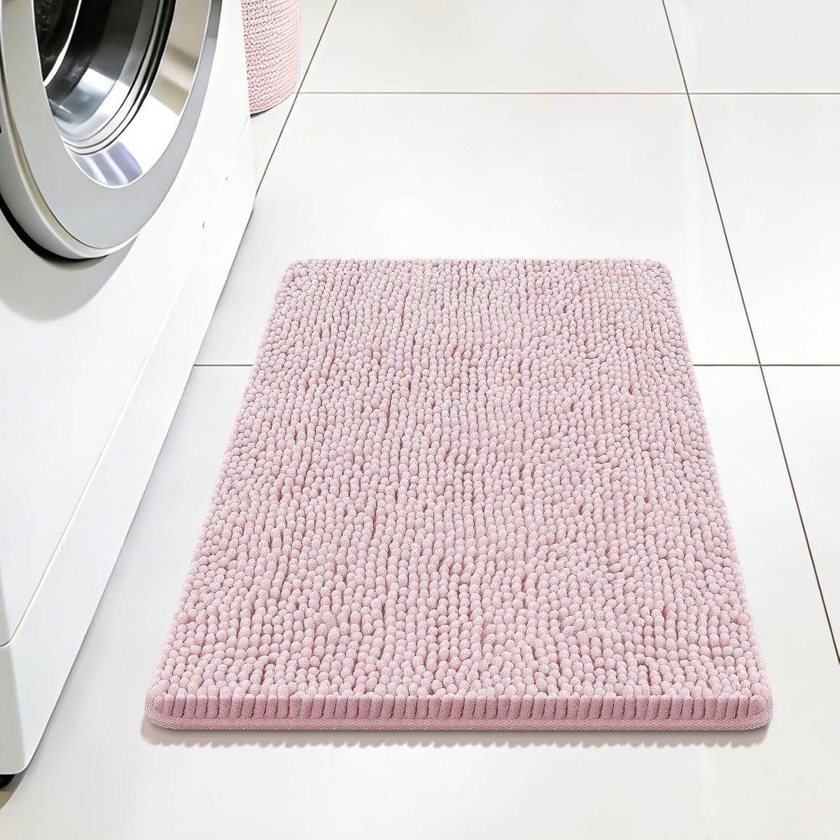 Small Bath Rug Mat,24x17 Chenille High Absorbent Latte Bathroom Mats | Non Slip with Rubber Backing Bathroom Rugs Machine Washable;Extra Soft Bath Rug ;High Absorbent And Quick Dry Microfiber mat