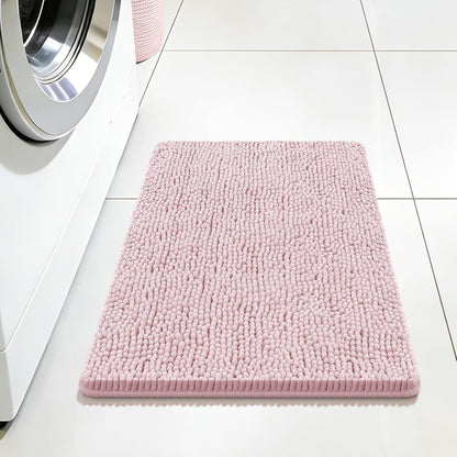 Small Bath Rug Mat,24x17 Chenille High Absorbent Latte Bathroom Mats | Non Slip with Rubber Backing Bathroom Rugs Machine Washable;Extra Soft Bath Rug ;High Absorbent And Quick Dry Microfiber mat