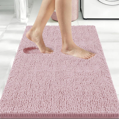 Small Bath Rug Mat,24x17 Chenille High Absorbent Latte Bathroom Mats | Non Slip with Rubber Backing Bathroom Rugs Machine Washable;Extra Soft Bath Rug ;High Absorbent And Quick Dry Microfiber mat