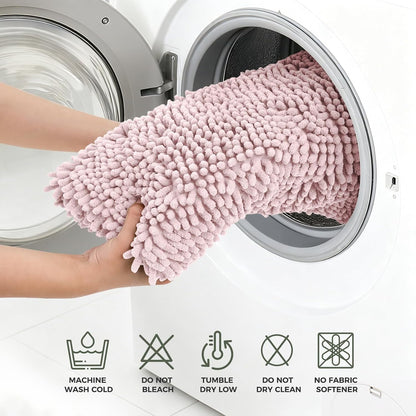 Small Bath Rug Mat,24x17 Chenille High Absorbent Latte Bathroom Mats | Non Slip with Rubber Backing Bathroom Rugs Machine Washable;Extra Soft Bath Rug ;High Absorbent And Quick Dry Microfiber mat