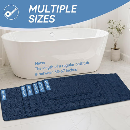 Small Bath Rug Mat,24x17 Chenille High Absorbent Latte Bathroom Mats | Non Slip with Rubber Backing Bathroom Rugs Machine Washable;Extra Soft Bath Rug ;High Absorbent And Quick Dry Microfiber mat