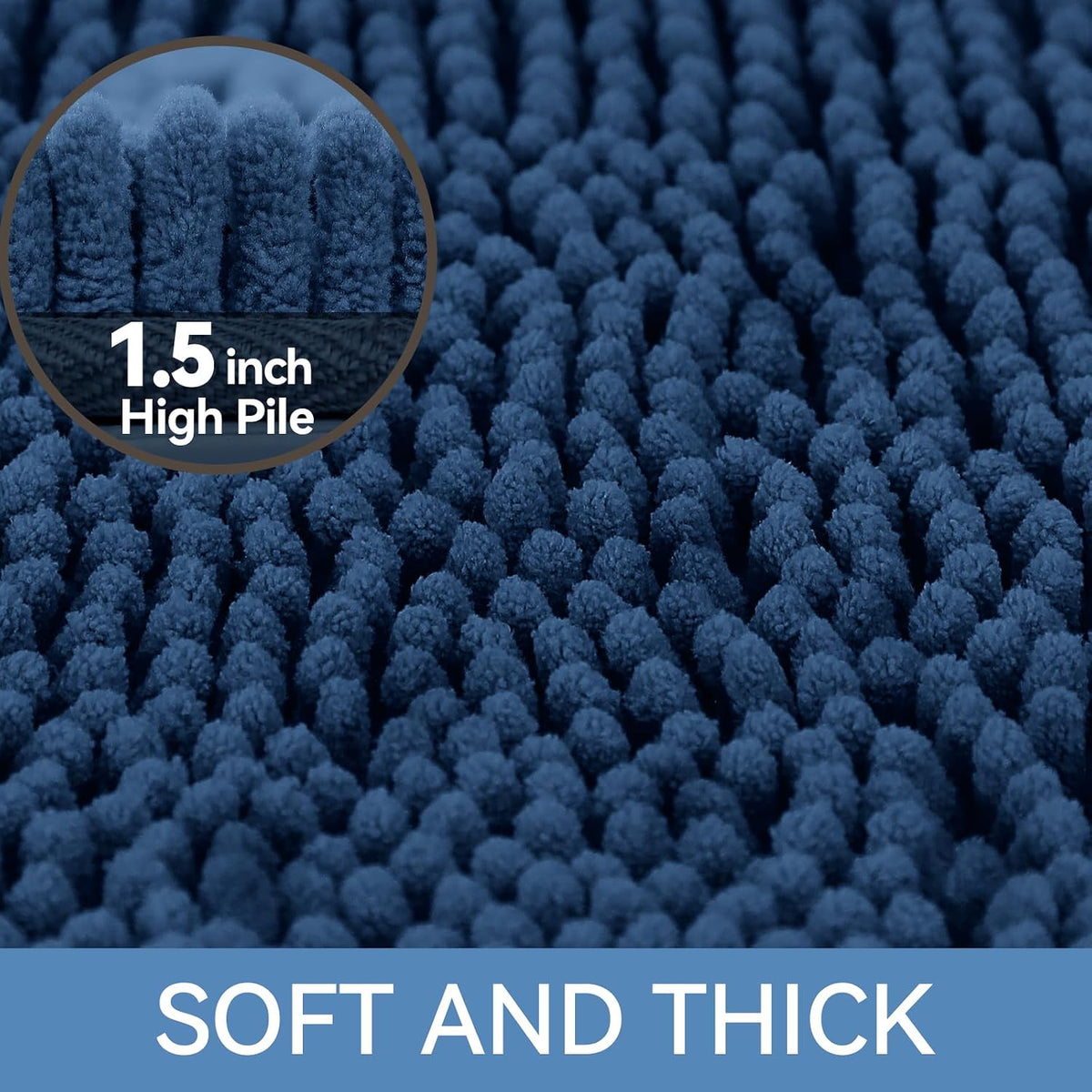 Small Bath Rug Mat,24x17 Chenille High Absorbent Latte Bathroom Mats | Non Slip with Rubber Backing Bathroom Rugs Machine Washable;Extra Soft Bath Rug ;High Absorbent And Quick Dry Microfiber mat
