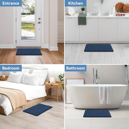 Small Bath Rug Mat,24x17 Chenille High Absorbent Latte Bathroom Mats | Non Slip with Rubber Backing Bathroom Rugs Machine Washable;Extra Soft Bath Rug ;High Absorbent And Quick Dry Microfiber mat