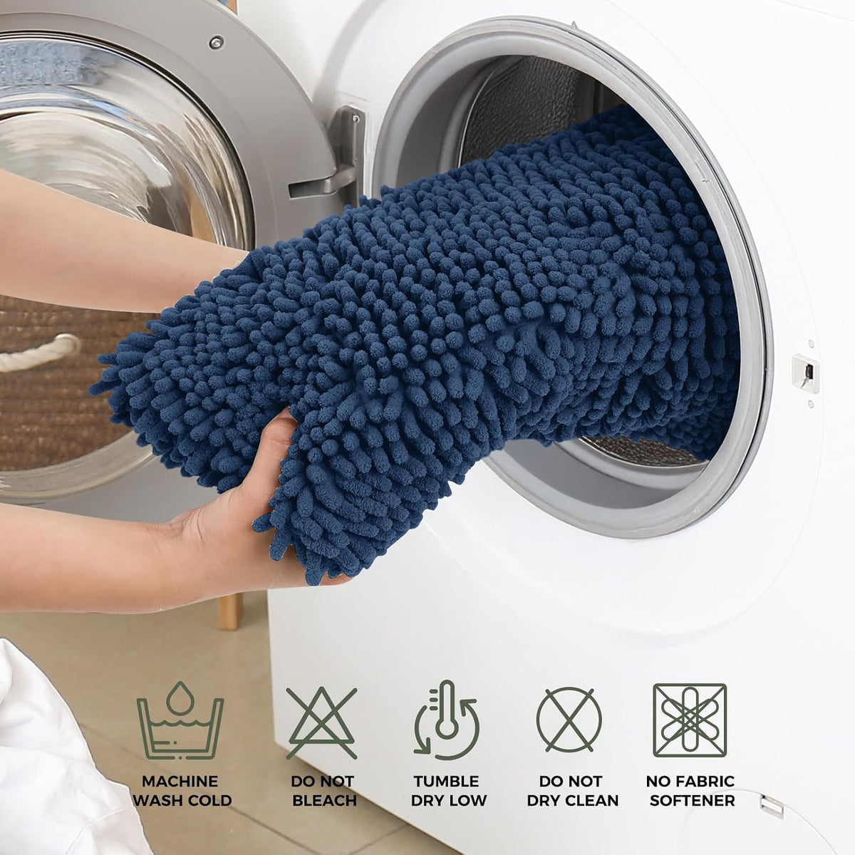 Small Bath Rug Mat,24x17 Chenille High Absorbent Latte Bathroom Mats | Non Slip with Rubber Backing Bathroom Rugs Machine Washable;Extra Soft Bath Rug ;High Absorbent And Quick Dry Microfiber mat
