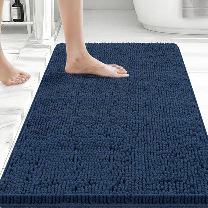 Small Bath Rug Mat,24x17 Chenille High Absorbent Latte Bathroom Mats | Non Slip with Rubber Backing Bathroom Rugs Machine Washable;Extra Soft Bath Rug ;High Absorbent And Quick Dry Microfiber mat