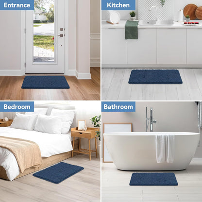 Small Bath Rug Mat,24x17 Chenille High Absorbent Latte Bathroom Mats | Non Slip with Rubber Backing Bathroom Rugs Machine Washable;Extra Soft Bath Rug ;High Absorbent And Quick Dry Microfiber mat