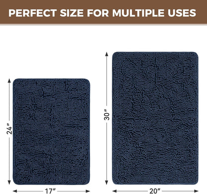 Small Bath Rug Mat,24x17 Chenille High Absorbent Latte Bathroom Mats | Non Slip with Rubber Backing Bathroom Rugs Machine Washable;Extra Soft Bath Rug ;High Absorbent And Quick Dry Microfiber mat