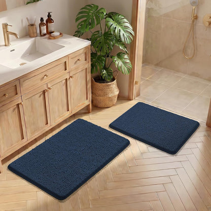 Small Bath Rug Mat,24x17 Chenille High Absorbent Latte Bathroom Mats | Non Slip with Rubber Backing Bathroom Rugs Machine Washable;Extra Soft Bath Rug ;High Absorbent And Quick Dry Microfiber mat