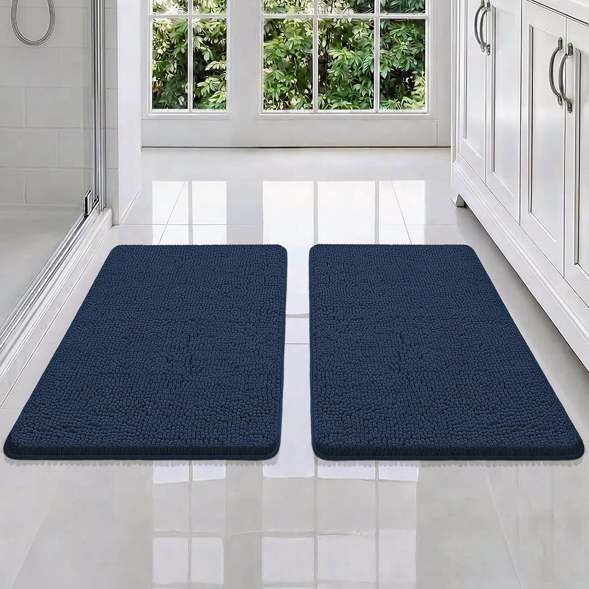 Small Bath Rug Mat,24x17 Chenille High Absorbent Latte Bathroom Mats | Non Slip with Rubber Backing Bathroom Rugs Machine Washable;Extra Soft Bath Rug ;High Absorbent And Quick Dry Microfiber mat