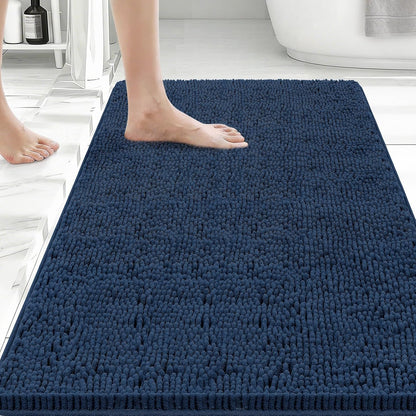 Small Bath Rug Mat,24x17 Chenille High Absorbent Latte Bathroom Mats | Non Slip with Rubber Backing Bathroom Rugs Machine Washable;Extra Soft Bath Rug ;High Absorbent And Quick Dry Microfiber mat