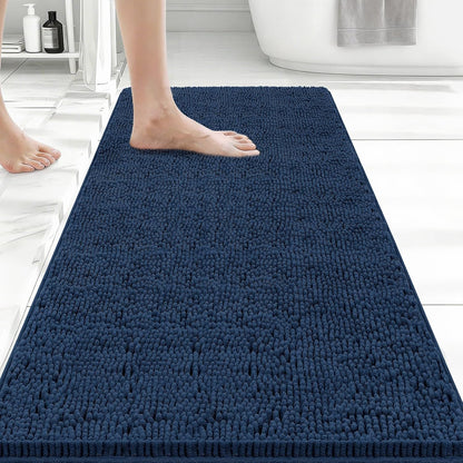 Small Bath Rug Mat,24x17 Chenille High Absorbent Latte Bathroom Mats | Non Slip with Rubber Backing Bathroom Rugs Machine Washable;Extra Soft Bath Rug ;High Absorbent And Quick Dry Microfiber mat