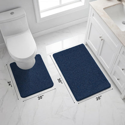 Small Bath Rug Mat,24x17 Chenille High Absorbent Latte Bathroom Mats | Non Slip with Rubber Backing Bathroom Rugs Machine Washable;Extra Soft Bath Rug ;High Absorbent And Quick Dry Microfiber mat