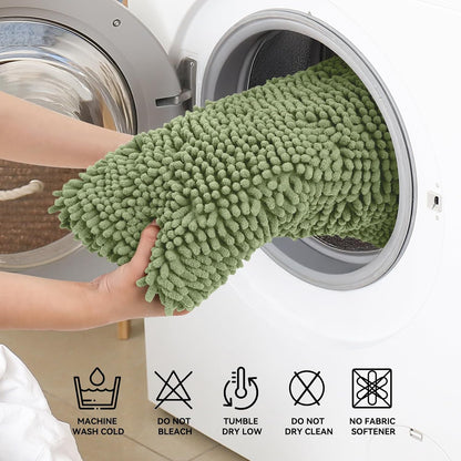 Small Bath Rug Mat,24x17 Chenille High Absorbent Latte Bathroom Mats | Non Slip with Rubber Backing Bathroom Rugs Machine Washable;Extra Soft Bath Rug ;High Absorbent And Quick Dry Microfiber mat