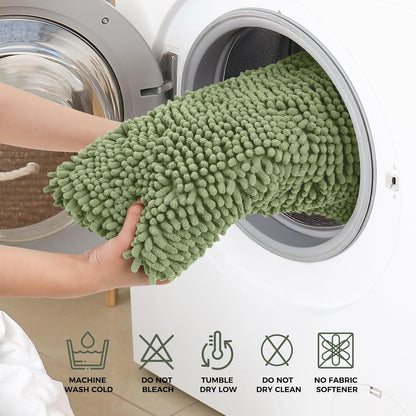 Small Bath Rug Mat,24x17 Chenille High Absorbent Latte Bathroom Mats | Non Slip with Rubber Backing Bathroom Rugs Machine Washable;Extra Soft Bath Rug ;High Absorbent And Quick Dry Microfiber mat