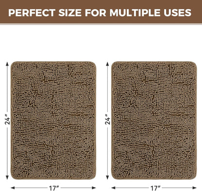 Small Bath Rug Mat,24x17 Chenille High Absorbent Latte Bathroom Mats | Non Slip with Rubber Backing Bathroom Rugs Machine Washable;Extra Soft Bath Rug ;High Absorbent And Quick Dry Microfiber mat