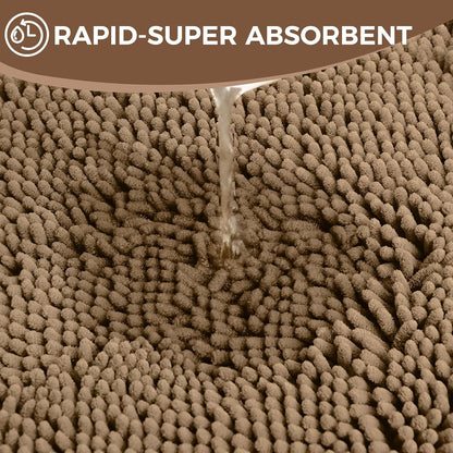 Small Bath Rug Mat,24x17 Chenille High Absorbent Latte Bathroom Mats | Non Slip with Rubber Backing Bathroom Rugs Machine Washable;Extra Soft Bath Rug ;High Absorbent And Quick Dry Microfiber mat