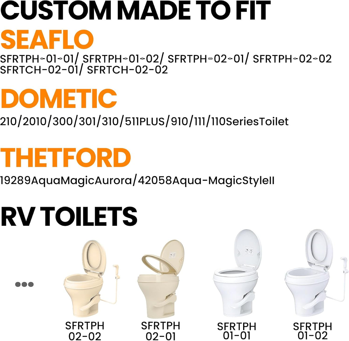 RV Bidet Sprayer for SEAFLO, RV Handheld Bidet with Water Hose & RV Fitting, Wall-Mount Toilet Sprayer for Motorhomes, Fifth Wheels, Trailers & Campers Toilet-Chome