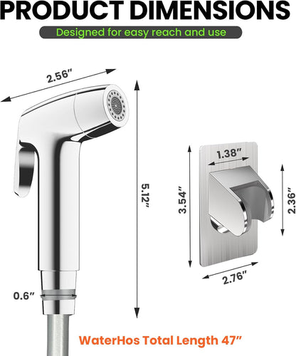 RV Bidet Sprayer for SEAFLO, RV Handheld Bidet with Water Hose & RV Fitting, Wall-Mount Toilet Sprayer for Motorhomes, Fifth Wheels, Trailers & Campers Toilet-Chome