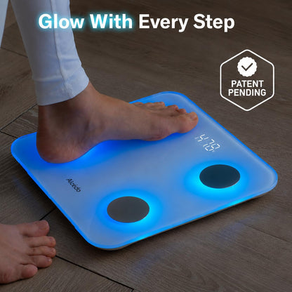 Smart Body Fat Scale, Color-Changing Scale, Bluetooth, White