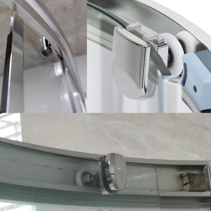 Shower Door Rollers Replacement Zinc Alloy Wheels 23mm with Anti Collision Block and Screws for Curved and Glass Doors