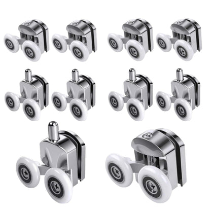 Shower Door Rollers Replacement Zinc Alloy Wheels 23mm with Anti Collision Block and Screws for Curved and Glass Doors