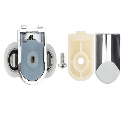 Shower Door Rollers Replacement Zinc Alloy Wheels 23mm with Anti Collision Block and Screws for Curved and Glass Doors