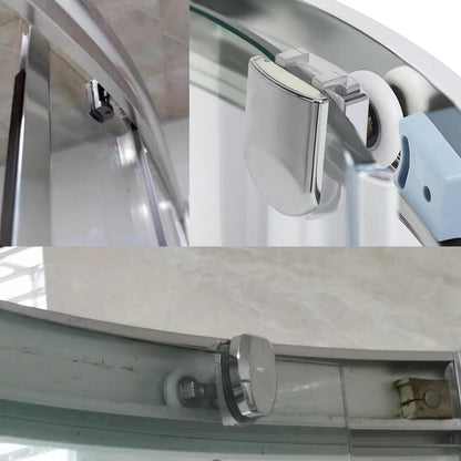 Shower Door Rollers Replacement Zinc Alloy Wheels 23mm with Anti Collision Block and Screws for Curved and Glass Doors