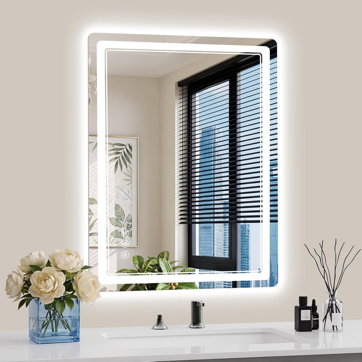 30"x36" LED Bathroom Mirror with Lights, Backlit + Front Lit, Anti-Fog, Lighted Bathroom Mirror for Wall, HD Shatterproof Tempered Glass, Dimmable, Memory Function (Horizontal/Vertical)