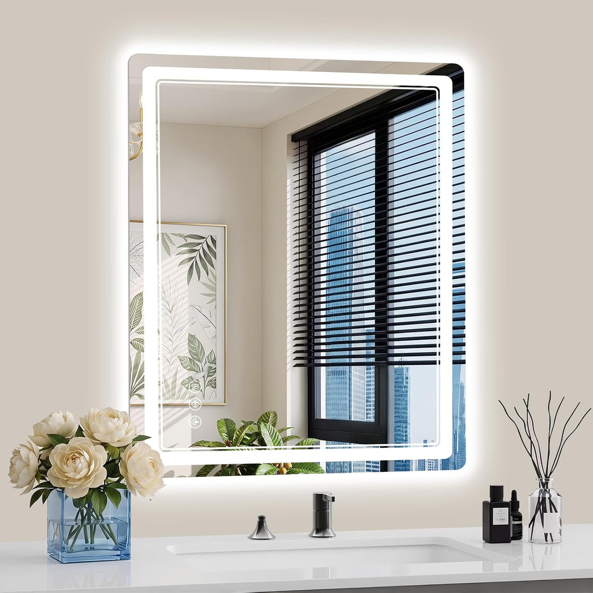 30"x36" LED Bathroom Mirror with Lights, Backlit + Front Lit, Anti-Fog, Lighted Bathroom Mirror for Wall, HD Shatterproof Tempered Glass, Dimmable, Memory Function (Horizontal/Vertical)