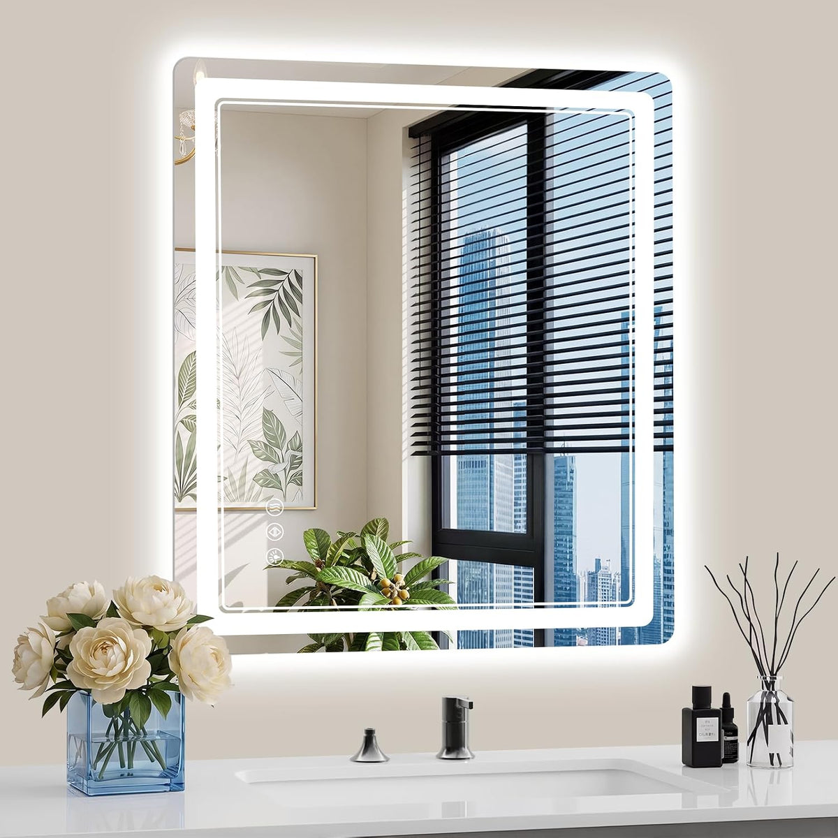 30"x36" LED Bathroom Mirror with Lights, Backlit + Front Lit, Anti-Fog, Lighted Bathroom Mirror for Wall, HD Shatterproof Tempered Glass, Dimmable, Memory Function (Horizontal/Vertical)