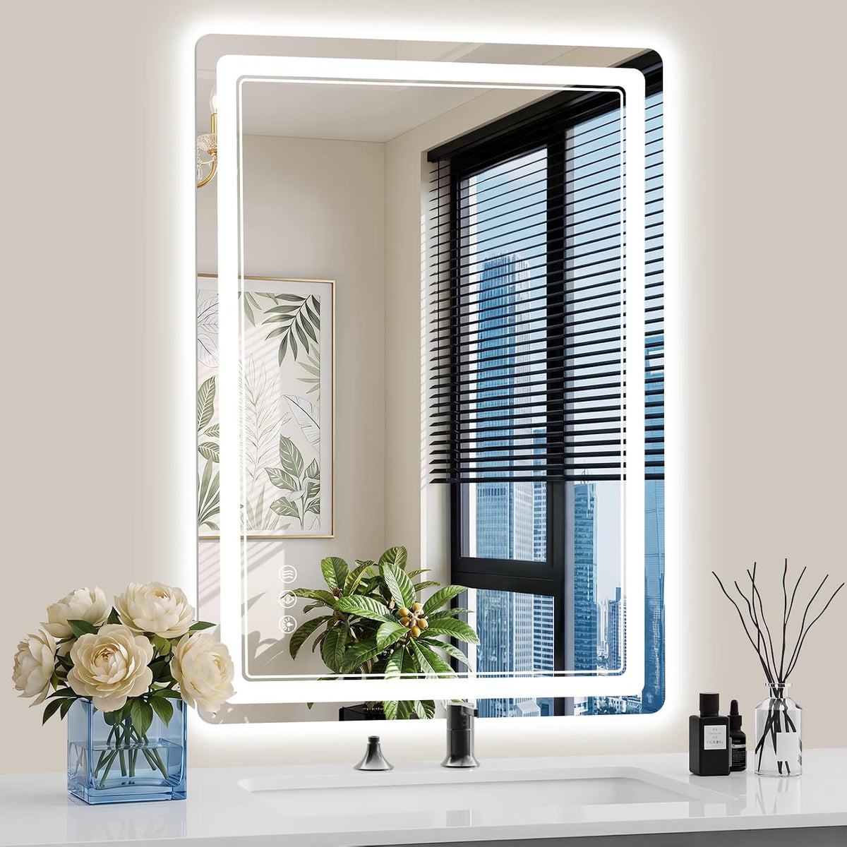 30"x36" LED Bathroom Mirror with Lights, Backlit + Front Lit, Anti-Fog, Lighted Bathroom Mirror for Wall, HD Shatterproof Tempered Glass, Dimmable, Memory Function (Horizontal/Vertical)