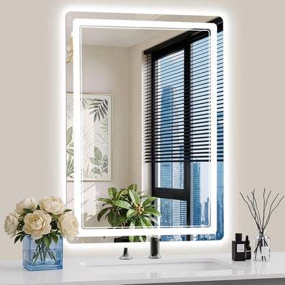 30"x36" LED Bathroom Mirror with Lights, Backlit + Front Lit, Anti-Fog, Lighted Bathroom Mirror for Wall, HD Shatterproof Tempered Glass, Dimmable, Memory Function (Horizontal/Vertical)